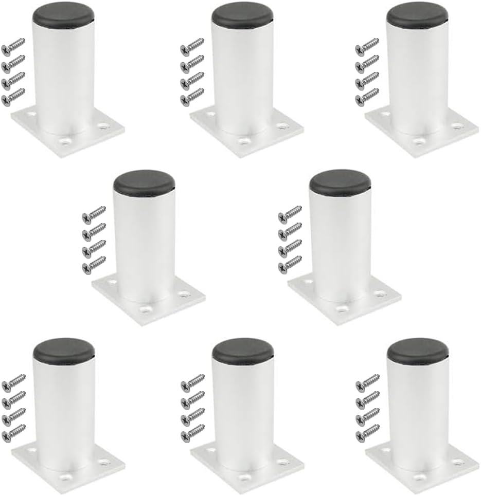 8 patas de gabinete de 3.150 in, patas redondas ajustables de cocina, pies de nivelación de muebles resistentes, pies de aleación de aluminio para