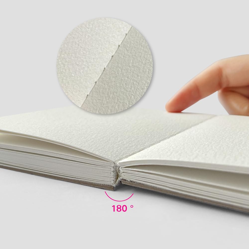 2 cuadernos de bocetos de acuarela, 3.9 x 3.9 pulgadas, portátil, cuadrado, mini cuaderno de acuarela, 124 páginas, papeles de dibujo texturizados