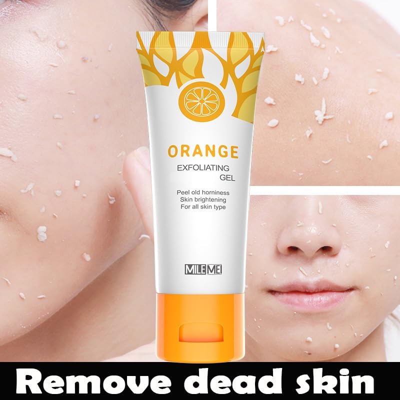 2 unidades de gel exfoliante de naranja, gel exfoliante para la piel de la cara y el cuerpo, exfoliante facial hidratante de limpieza profunda.