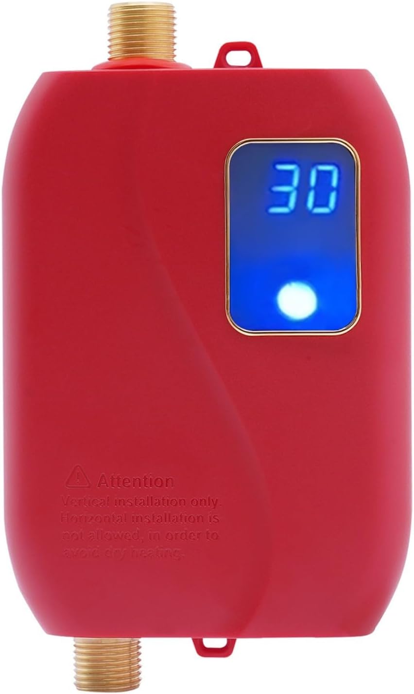 Mini calentador de agua instantáneo eléctrico 3000 W 110 V sin tanque calentador de agua caliente con pantalla digital LCD para grifo de lavado de