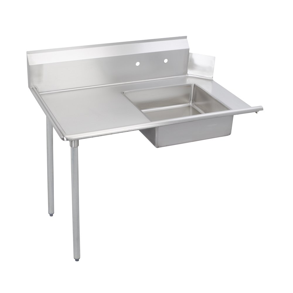 Elkay Foodservice Soiled Dishtable, 1 12″ Diseño de borde enrollado, 60 X 30″ OA, 34 “Altura de trabajo, 10 34” Backsplash, patas galvinizadas,