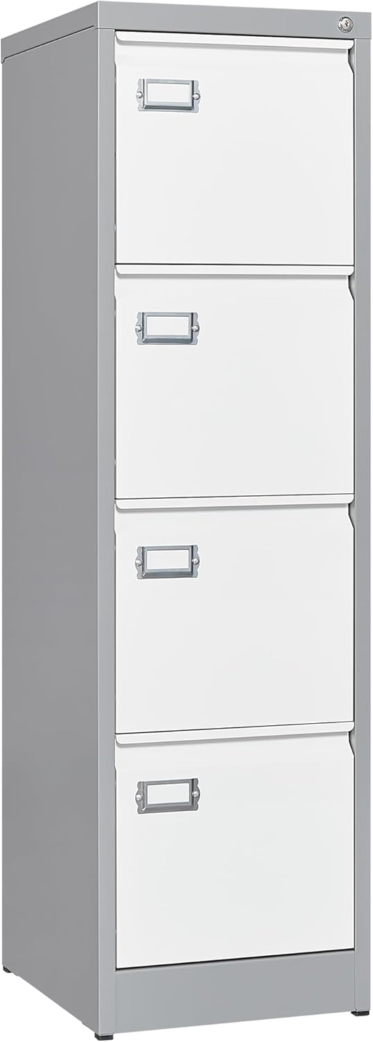 Letaya Archivador de 4 cajones con cerradura, archivadores verticales de metal para oficina en casa, almacenamiento A4F4cartalegal, requiere montaje