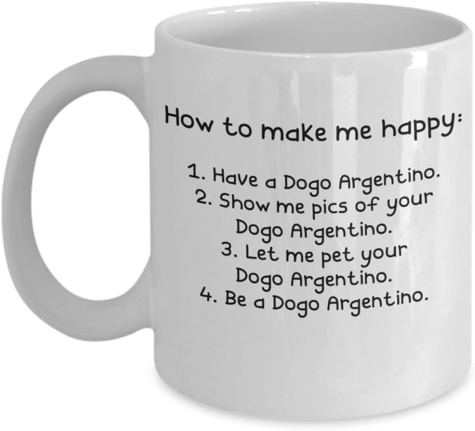 Dogo Argentino Gifts – Gift Mug – White 11oz 15oz Ceramic Tea Coffee Cup – Perfect For Travel And Gifts