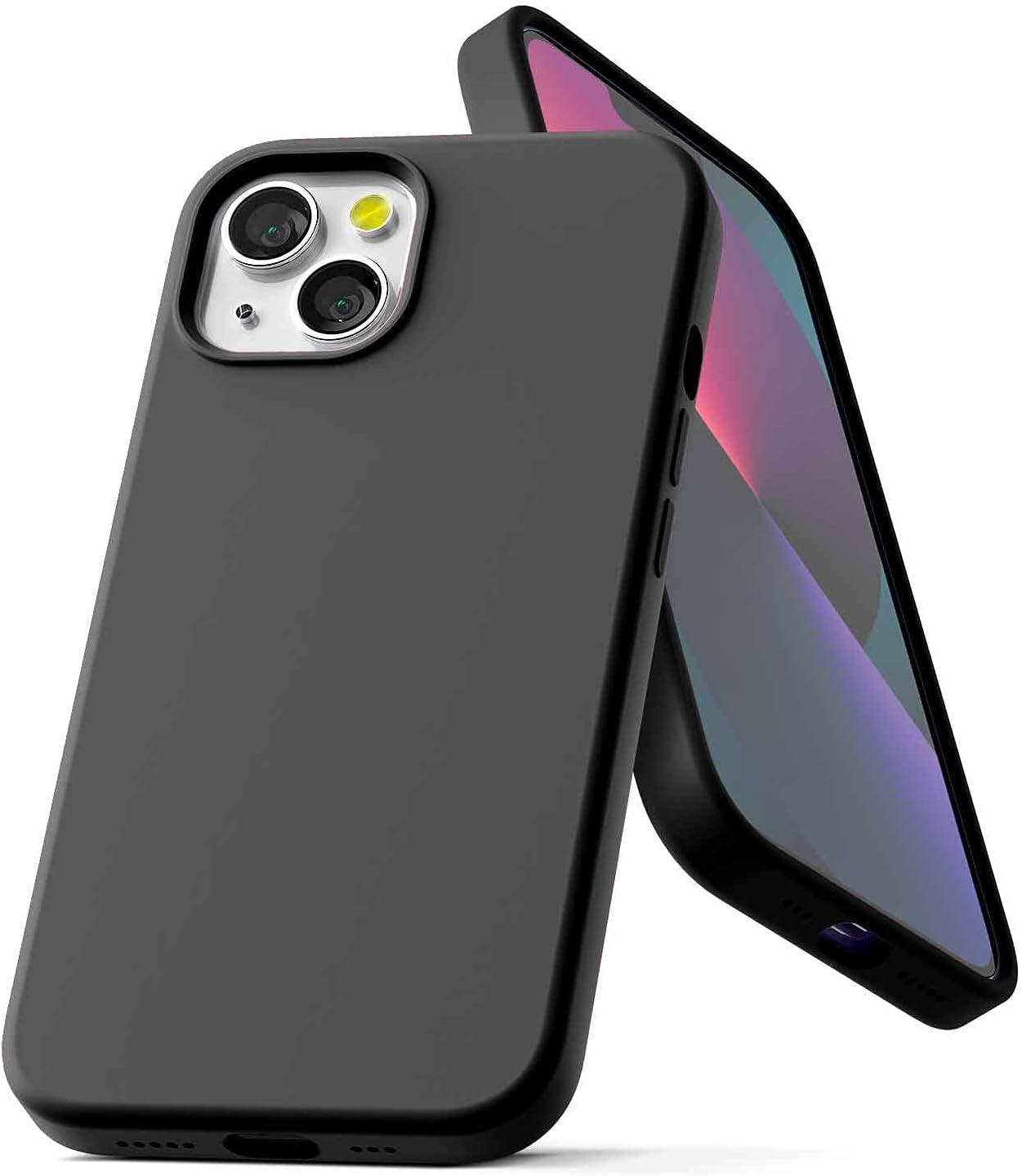 GOOSPERY Funda de silicona líquida compatible con iPhone 13 Mini, suave al tacto, protección de cuerpo completo, a prueba de golpes, con forro de