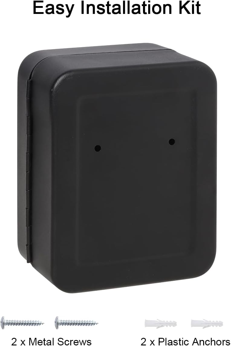 Kasten Soporte de pared para gabinete de llaves con cerradura de combinación, caja organizadora de llaves con 20 ganchos para llaves, 7.87 x 6.30 x