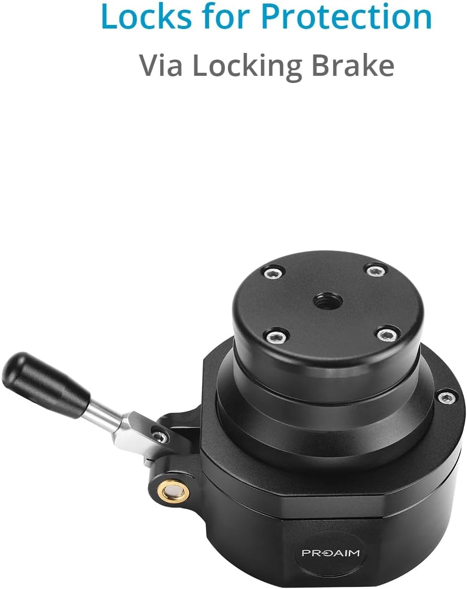PROAIM Adaptador giratorio de 360 EuroElemac para Euro Mount Cine Dolly, Bazooka, JibCrane Etc. Suave giro de 360, con freno de rotación. Robusto y