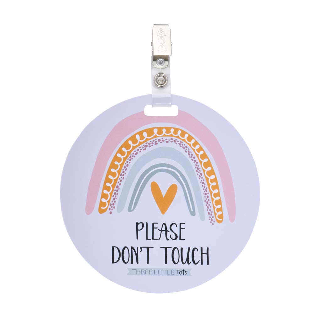 Señal de seguridad para asiento de coche y cochecito de bebé con texto en inglés No Touching Baby Car Seat and Stroller (Three Little Tots)