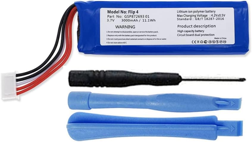 3000mAh GSP872693 01 Reemplazo de batería compatible con JBL Flip 4 y Flip 4 Edición Especial Altavoz estéreo Bluetooth portátil impermeable