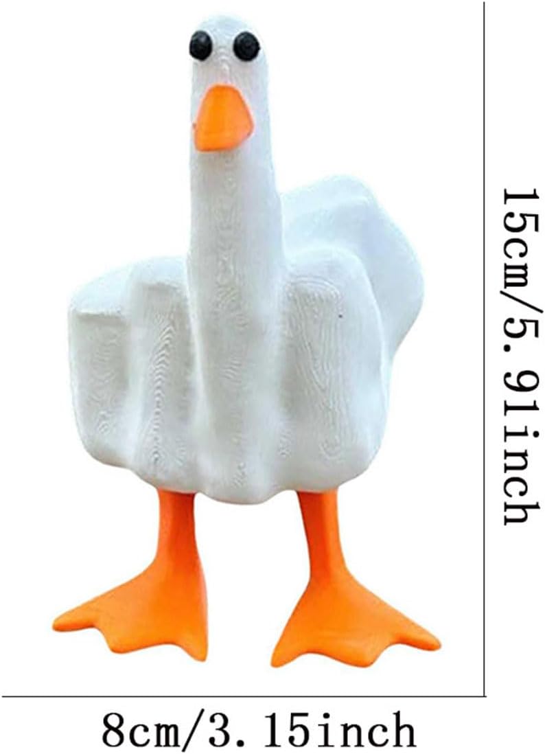 YumSur Esculturas de pato novedosas, bonita estatua de jardín de resina de pato, mini patos de resina para decoración de manualidades, escritorio