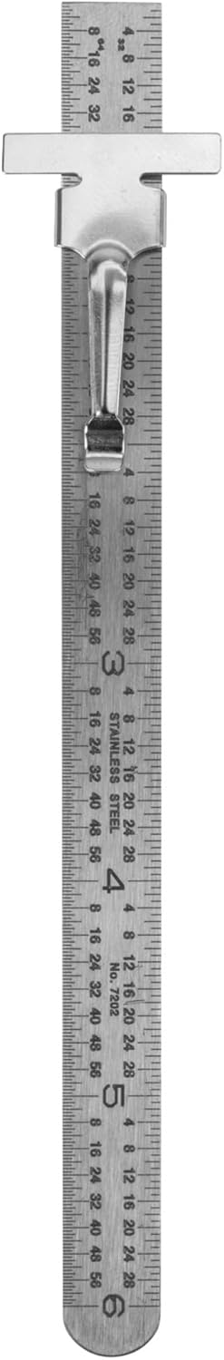 Performance Tool W5707 Medidor de profundidad deslizante de acero inoxidable de 6 pulgadas, color plateado