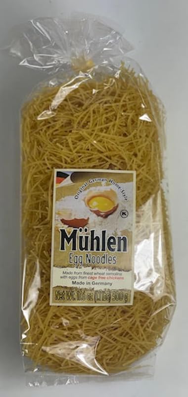 Muhlen Fideos Alemanes Huevo Fideos Finos Sémola de Trigo VERMICELLI 1.1lb  17.64 oz