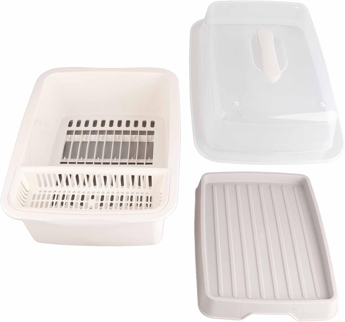 Escurridor de platos con tapa para ahorrar espacio, organizador de escurridor de platos, soporte para vajilla, escurridor de platos para encimera de