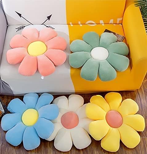 Cojín de piso en forma de flor Silla Cojín de respaldo Oficina Sedentario Tatami Coche Butt Cojín Amarillo 40CM