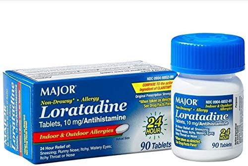 Major Pharmaceuticals LoratadinaAntihistamínico 10 mg, alivio de la alergia 24 horas, 90 tabletas