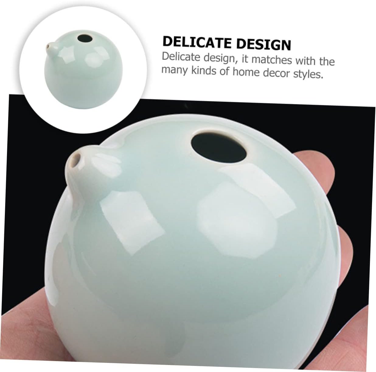 SEWACC Accesorios de gota de tinta para gotero de agua de cerámica Contenedor de agua Bandeja Sumi de porcelana Gotero de agua chino Gotero de agua