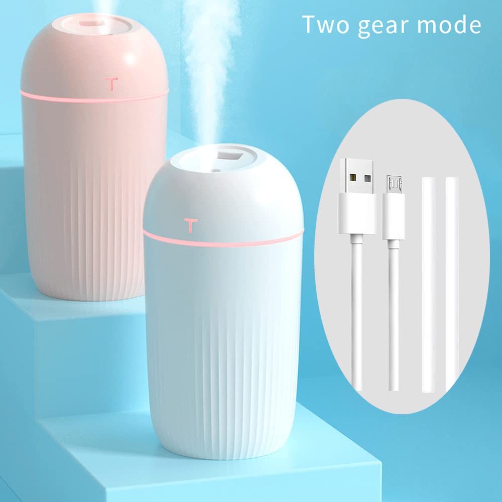 YinQin Mini humidificadores USB de 14.2 fl oz con 2 barras de filtro de repuesto de 7 colores, luz nocturna portátil de niebla fría, humidificador