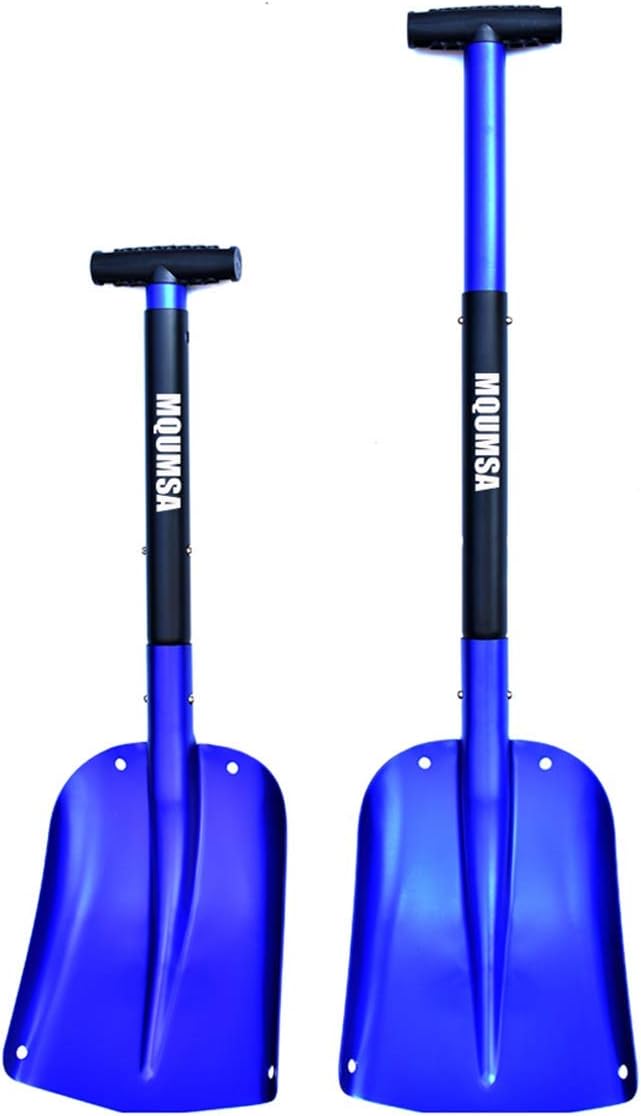Portátil telescópico aluminio utilitario coche ajustable edición extendida pala de nieve (azul)