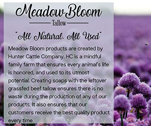 HUNTER CATTLE CO. EST’D 2004 HC Meadow Bloom – Jabón en barra de sarga, miel y limón, 1 paquete, hecho con barra de jabón hecha a mano 100% natural,