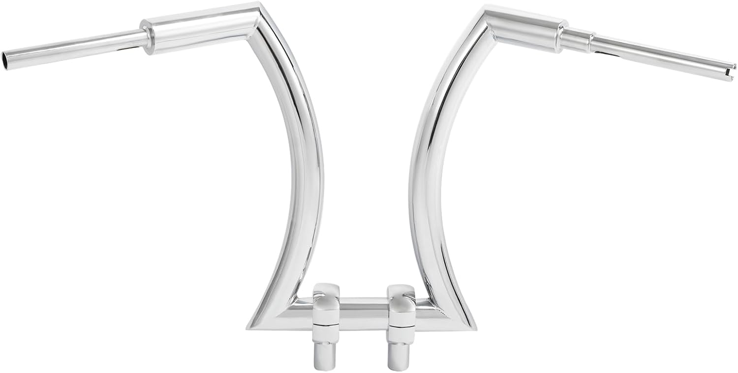 TCT-MOTORPARTS Manillar cromado Ape Hanger de 16 pulgadas con elevador de 2 pulgadas apto para Harley Road King, Sportster XL883 XL1200, Softail