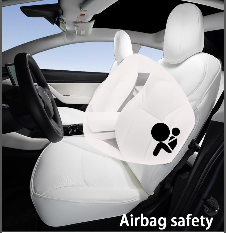 SUPER LINER Fundas de asiento de coche para Tesla Model 3, color blanco, fundas de asiento de coche para Tesla Model 3 2023 2022 2021 2020 5