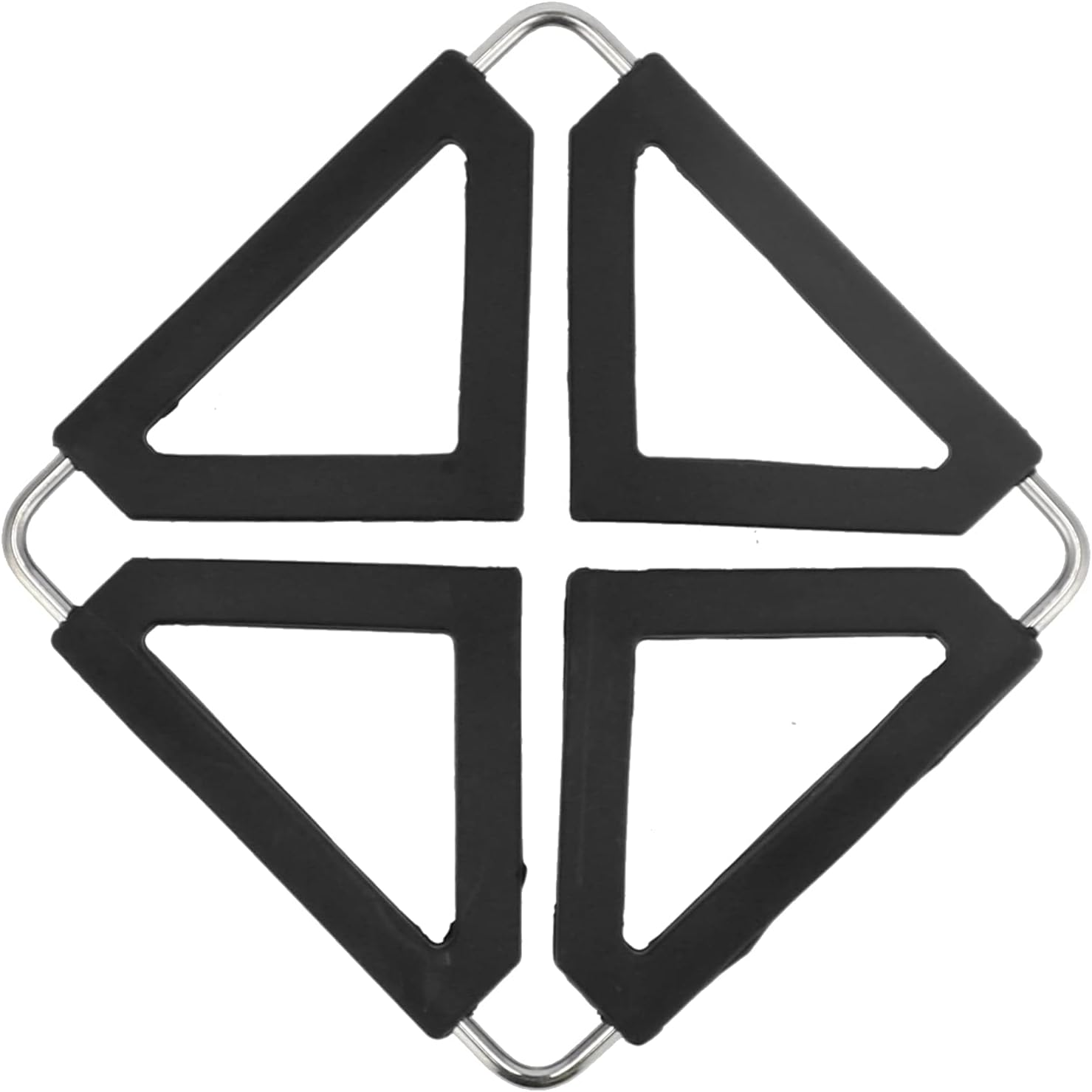 Alfombrilla de silicona de acero inoxidable para ollas calientes, posavasos antideslizantes, aislamiento térmico, plegable, mantel individual para