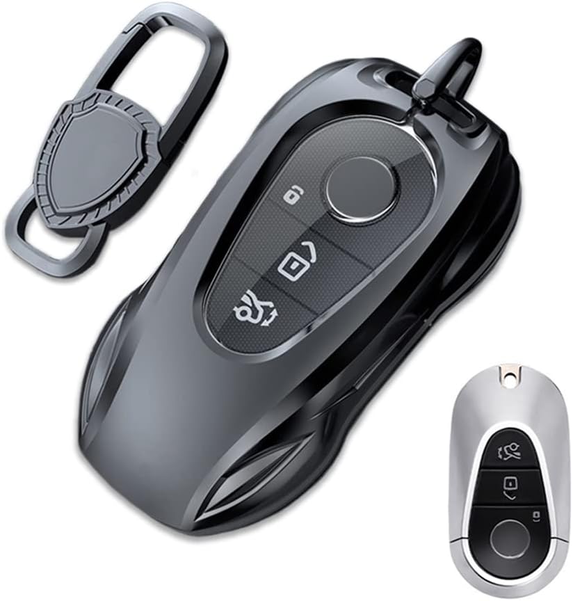 Funda de metal de aleación de zinc compatible con Mercedes Benz Clase S Clase SL Clase C C300 W206 W223 R232 2022 Protector de llave inteligente