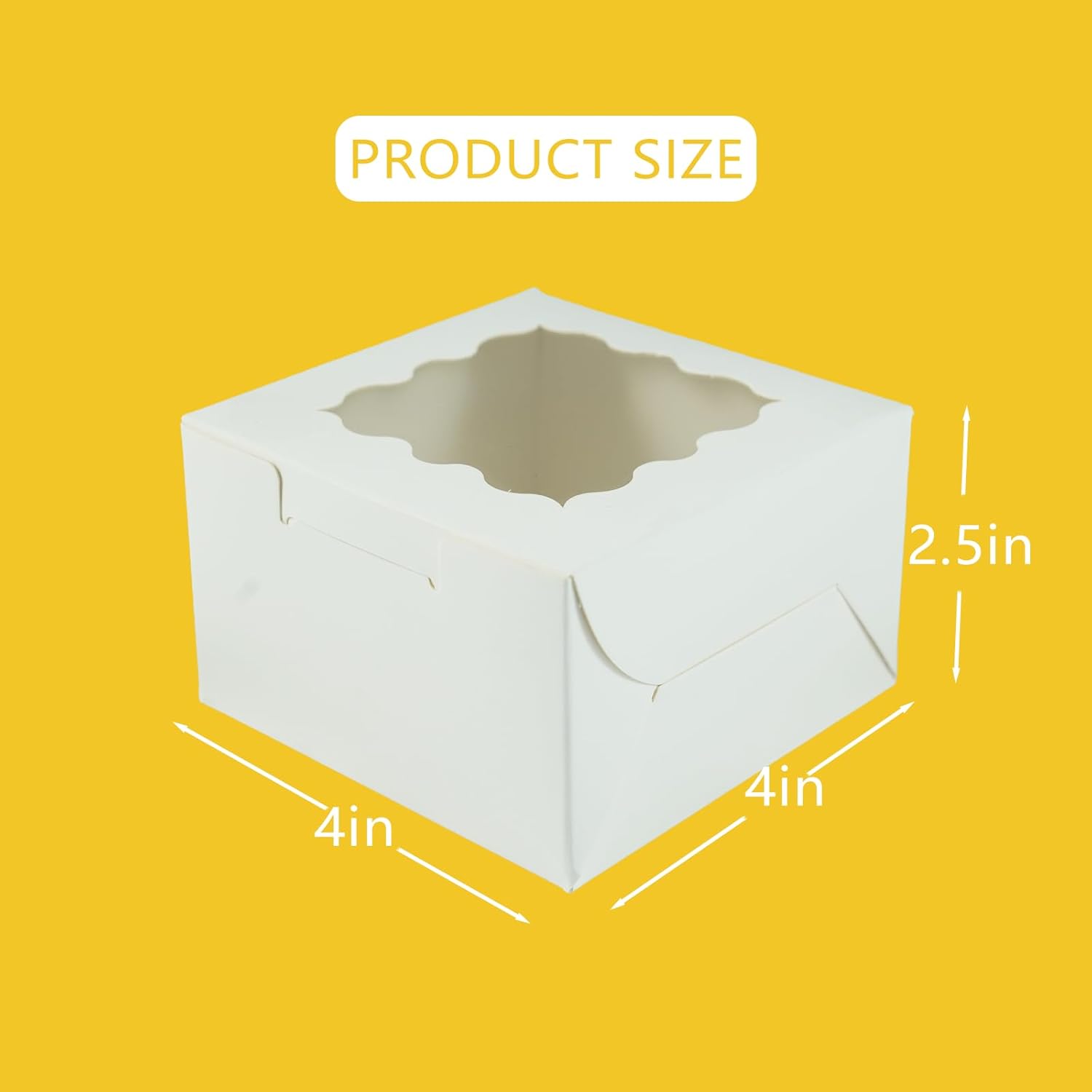 PQZKLDP 15 cajas blancas de 4 x 4 x 2.5 pulgadas, adecuadas para mini pasteles, cupcakes, pasteles, golosinas de panadería, galletas y mini