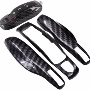 Funda para llavero de estilo fibra de carbono, 3 piezas, protección completa, compatible con Porsche Boxster Cayman 981 Carrera 911 991 918 Spyder Funda para llavero de estilo fibra de carbono, 3 piezas, protección completa, compatible con Porsche Boxster Cayman 981 Carrera 911 991 918 Spyder