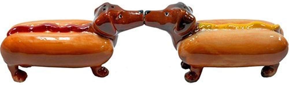 Pacific Giftware Happy Hot Dogs Daschund – Salero y pimentero SP