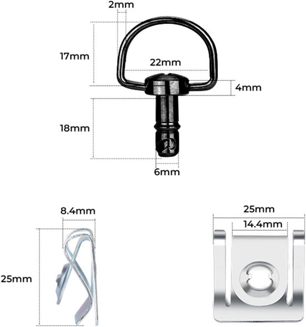 TENREV LCCDZ – Anillo en D de liberación rápida para motocicleta de 0.669 in, accesorios de motocicleta compatibles con Ninja 400 Z650 Z750 Z800