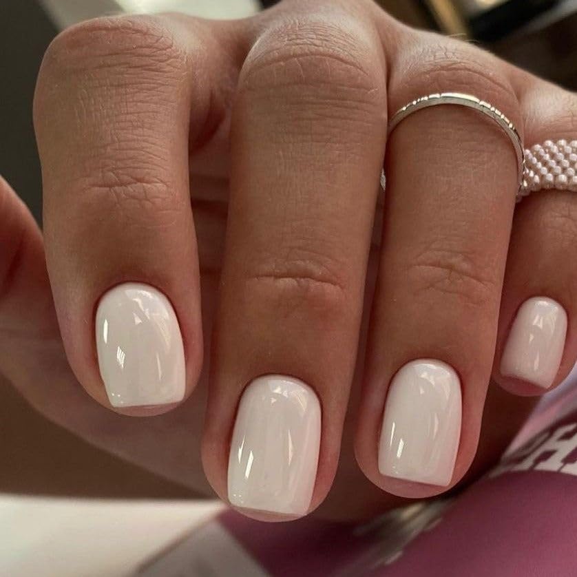 Modelones 30 uñas postizas a presión, uñas postizas cuadradas cortas, kit de uñas reutilizables con pestañas adhesivas de pegamento de uñas, mini