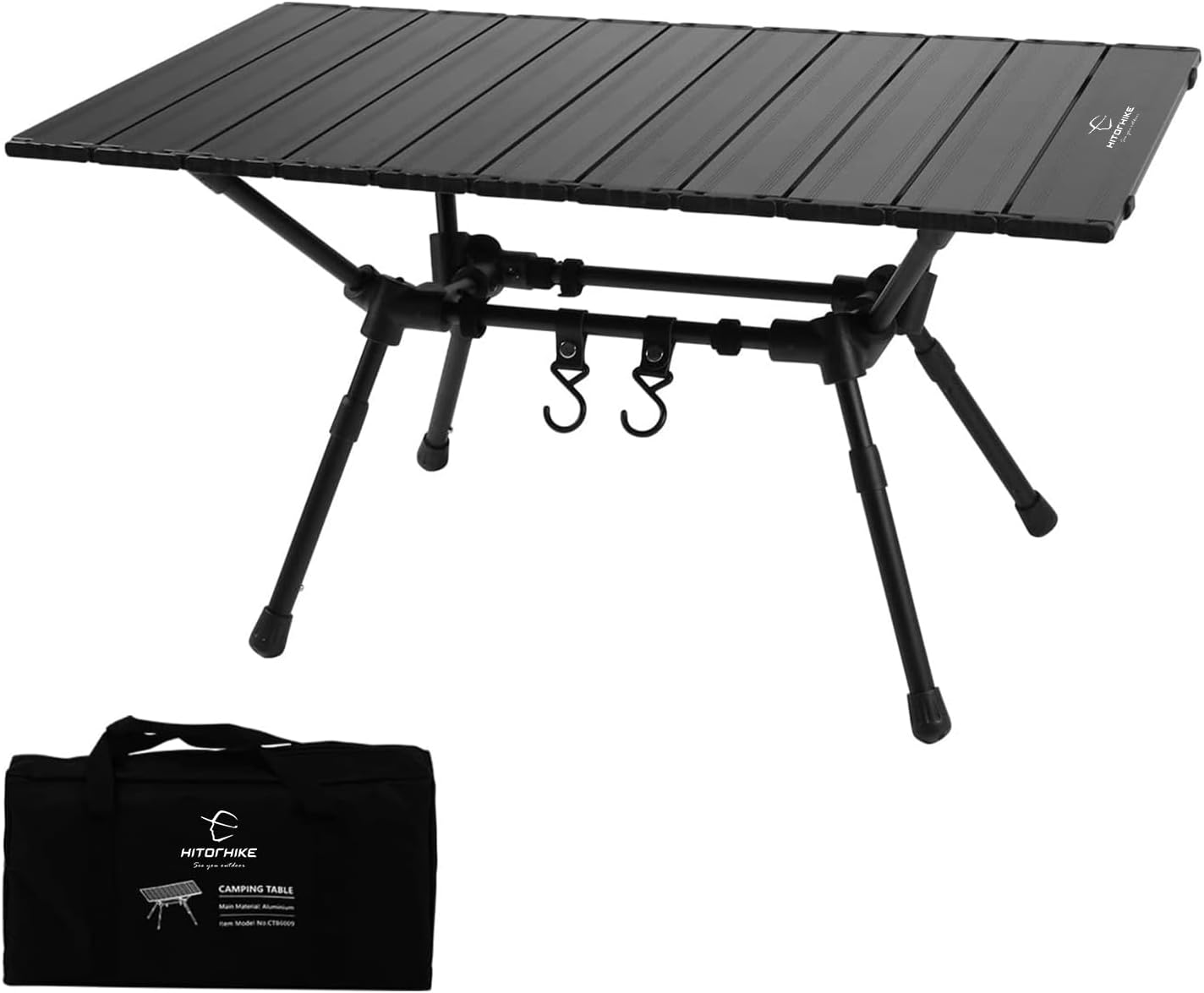 HITORHIKE Mesas de campamento con mesa de aluminio ultraligera con bolsa de transporte para interiores, exteriores, mochileros, barbacoa, playa,