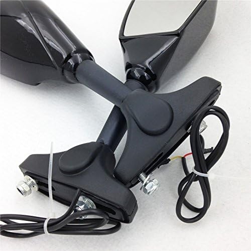 SMT-Gloss – Espejos laterales de señal de giro LED integrados color negro compatible con Suzuki GSXR 600750 GSXR 1000 1100 Hayabusa GSF 600S 1200