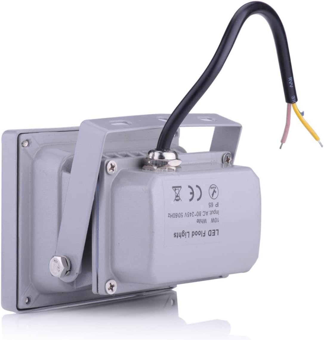 Uonlytech Luces de inundación al aire libre 2 unids 10 W AC 85 V – 265 V al aire libre cálido blanco LED proyector lámpara de luz de inundación