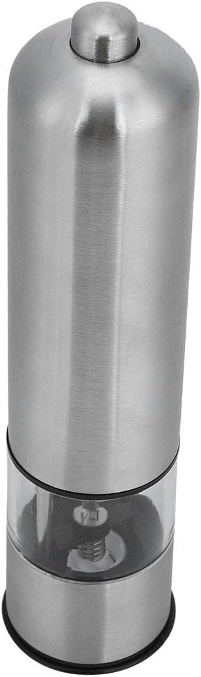 Molinillo de especias de 8.9 x 2.0 x 2.0 pulgadas, molinillo de acero inoxidable, molinillo de sal ligero, molinillo eléctrico, para cocina del hogar