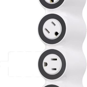 360 Electrical PowerCurve Regleta de alimentación, cable de extensión trenzado con 4 salidas giratorias y 4 puertos USB-A, extensor de salida de 5 360 Electrical PowerCurve Regleta de alimentación, cable de extensión trenzado con 4 salidas giratorias y 4 puertos USB-A, extensor de salida de 5