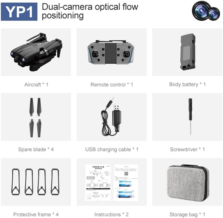 Wltoys YP1 Mini dronehelicópterocuadricóptero 4K HD Cámara de cuatro lados para evitar obstáculos presión de aire Altura fija Juguetes