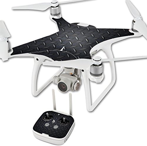 mightyskinsSkin de vinilo para DJI Phantom 4Quadcopter Drone Wrap calcomanía decorativo para tapa Skins Black Diamond Plate