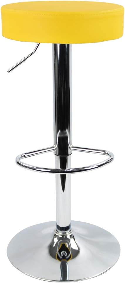 KKTONER Taburete de bar redondo de cuero sintético con reposapiés Silla giratoria ajustable para pub Silla de pub para el hogar, cocina, taburetes