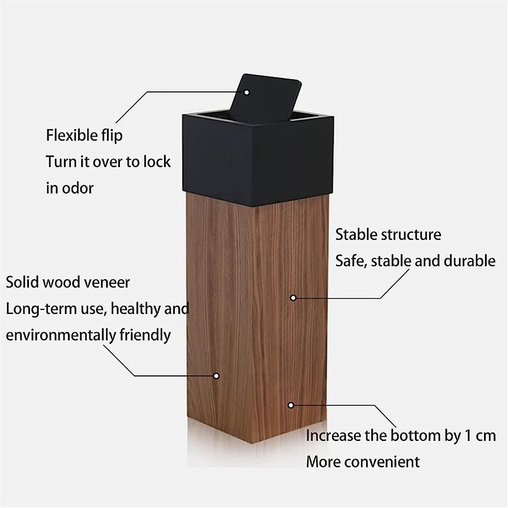 Cubo de basura, cubo de basura de clasificación de madera, papelera para el hogar, baño, sala de estar, cubo de basura de cocina con