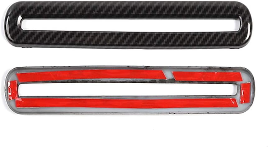 GZXinWei Cubierta de salida de salida de aire de puerta interior de fibra de carbono para Dodge Challenger 2015-2020 Adhesivo para panel interior