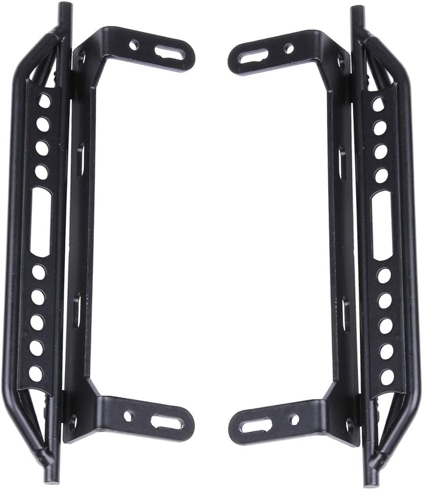 HobbyPark Estribos de pedal lateral de metal para Traxxas TRX4 TRX-4 110 RC Crawler Body Shell Accesorios (negro)
