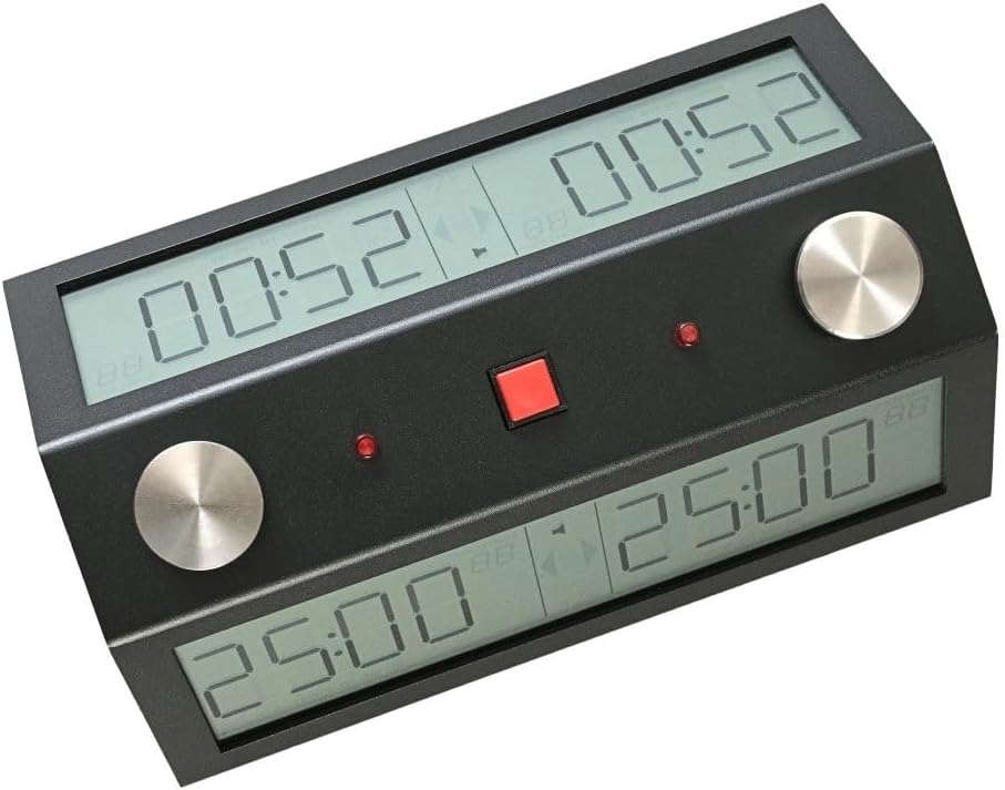 Torneo Profesional TapNset-Pro Reloj de Ajedrez Negro – Caja de Metal