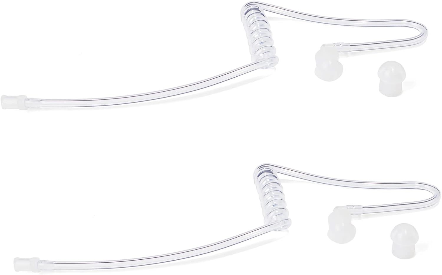 UAYESOK Paquete de 2 tubos de bobina acústica de repuesto, universal, transparente, kit de vigilancia para Walkie Talkie, auricular de tubo