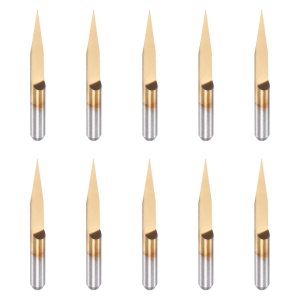 uxcell 10 brocas para enrutador de tallado de madera, titanio recubierto de carburo sólido CNC grabado en V brocas de ranura de 18 pulgadas 0.125 uxcell 10 brocas para enrutador de tallado de madera, titanio recubierto de carburo sólido CNC grabado en V brocas de ranura de 18 pulgadas 0.125