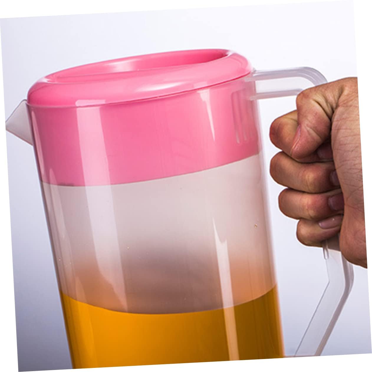 HAKIDZEL Jarra de plástico para zumo de fruta, para bebidas y jugos, jarra de agua con tapa, jarra de agua de 1 galón con tapa, jarra de agua con