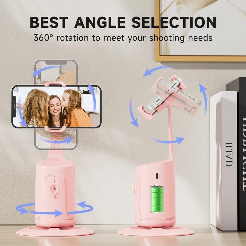 Trípode de seguimiento facial automático  Soporte de teléfono de seguimiento automático de rotación de 360, sin aplicación, soporte de cámara de