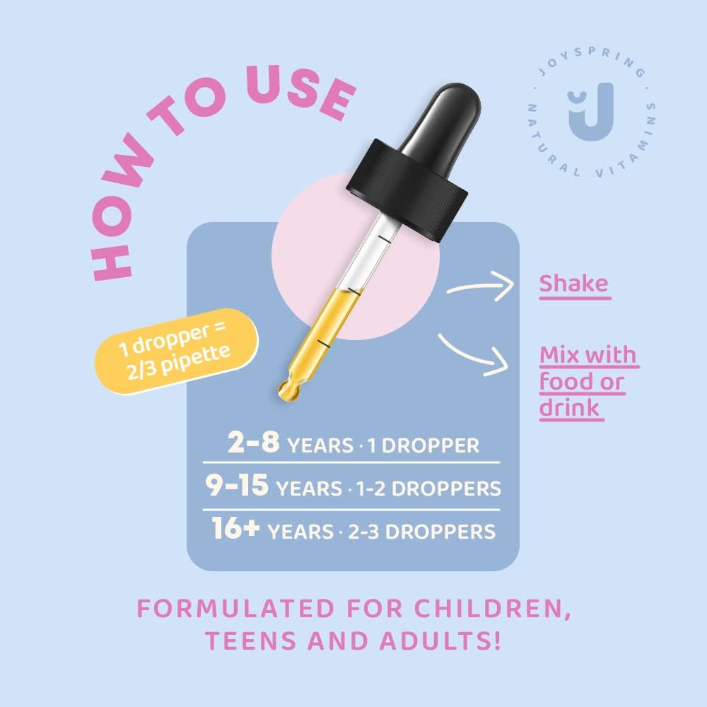 JoySpring Genius Drops para la concentración y el refuerzo inmunológico gotas que apoyan un sistema inmunológico saludable – Haz que tus hijos pasen