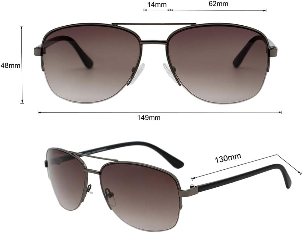 VITENZI Anzio – Gafas de sol con lectores para hombres y mujeres, lentes de lectura de aviador tintados con sol integrados