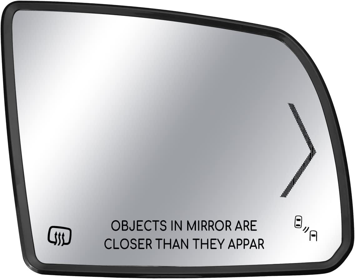Espejo calefactable para el lado del pasajero para Toyota Sequoia 2008-2017 Toyota Tundra 2007-2020, espejo retrovisor lateral derecho con lámpara